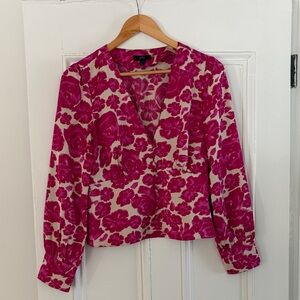 J. Crew Silky Floral Pink Women's Top